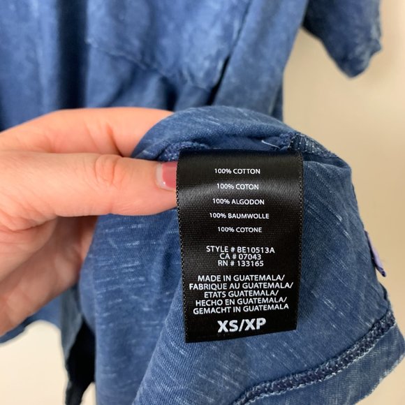 Anthropologie Eri Ali Blue Denim Swing Top Short Sleeve XS - Picture 5 of 6